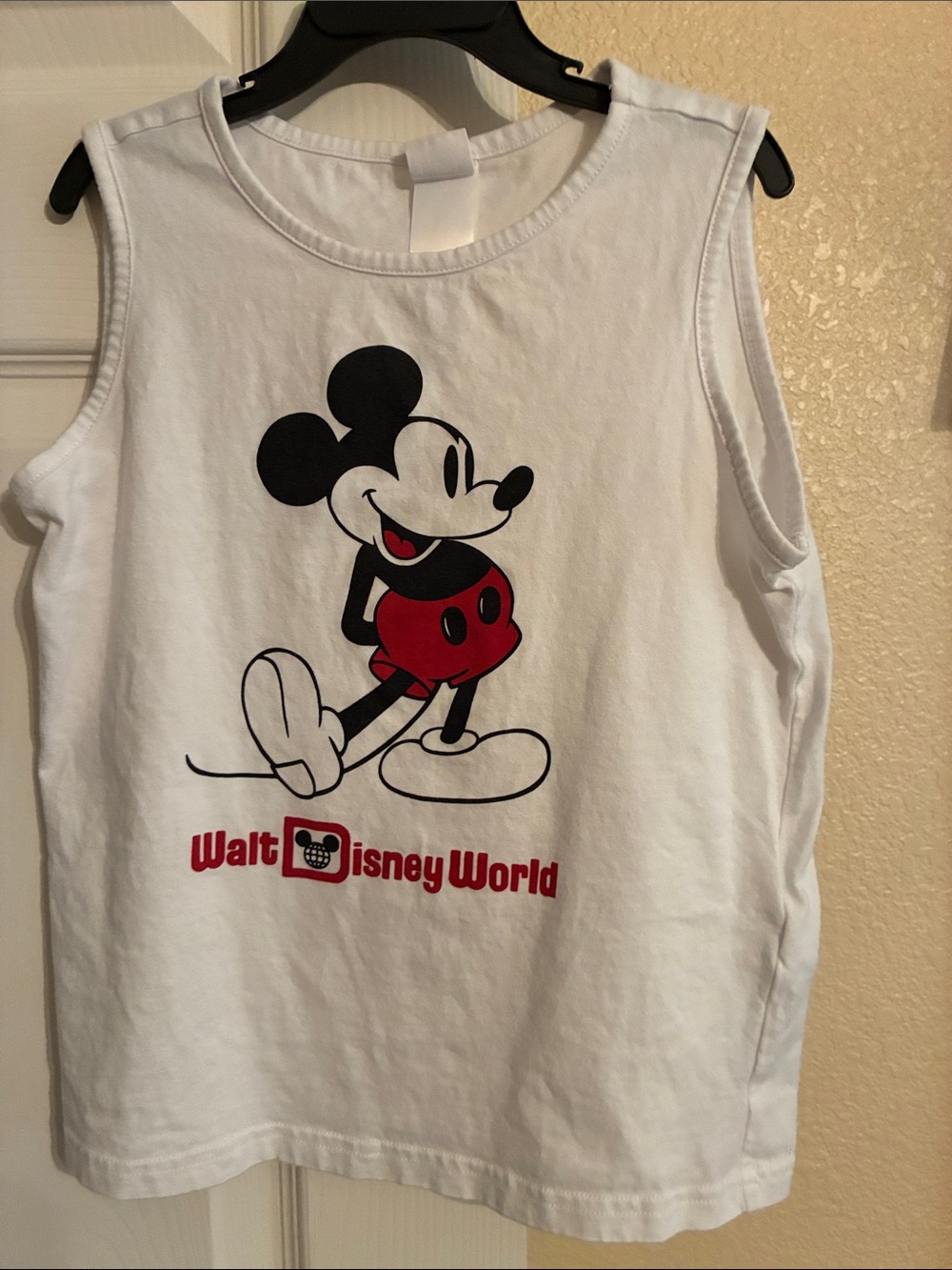 Disney White Tank Top with Classic Mickey Mouse Graphic